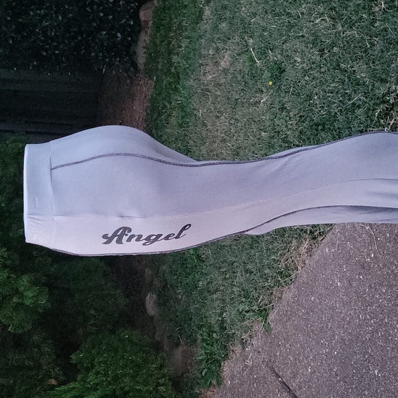 Angel Graphic High Waisted Flare Leg Pants - Picture 15 of 17